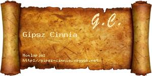 Gipsz Cinnia névjegykártya